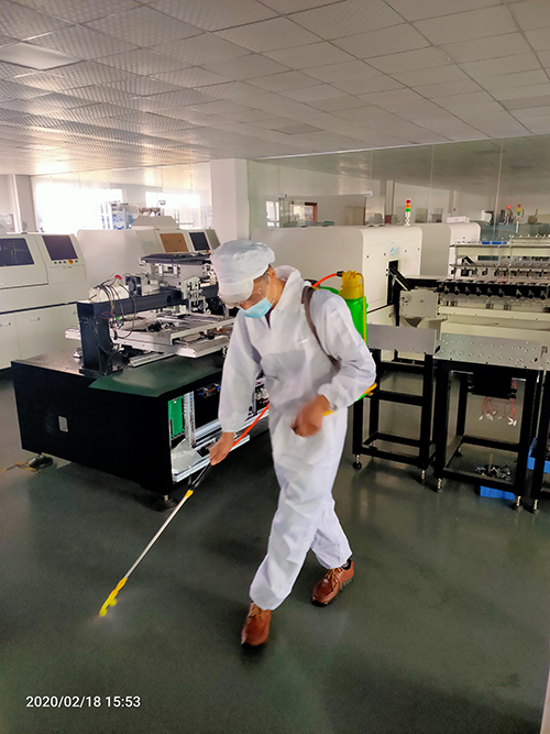 插件机厂家富兴智能严格实行疫情消毒工作 插件机厂家富兴智能严格实行疫情消毒工作
